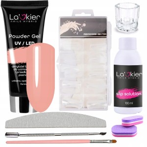 Zestaw budujący z akrylożelem La'kier Powder Gel Musk 30g + akcesoria