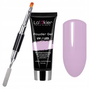 Zestaw mini do przedłużania paznokci akrylożelem La’kier Powder Gel Orchid 30g + dwustronny pędzelek ze szpatułką