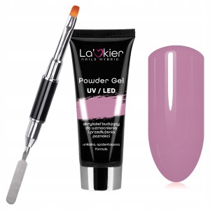 Zestaw mini do przedłużania paznokci akrylożelem La’kier Powder Gel Bean Paste 30g + dwustronny pędzelek ze szpatułką