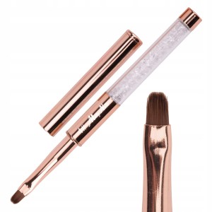 Molly Nails Pędzelek do żelu rozmiar 4 golden z cyrkoniami owalny długość włosia 7mm