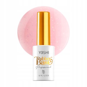 Yoshi Rubber Base 12 Glitter baza kauczukowa do paznokci hybrydowych 10ml