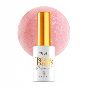 Yoshi Rubber Base 10 Glitter baza kauczukowa do paznokci hybrydowych 10ml