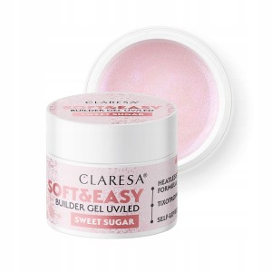 Claresa Żel budujący samopoziomujący do paznokci Soft&Easy Builder Gel Sweet Sugar 90g