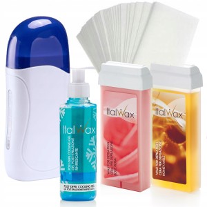 ItalWax Zestaw do depilacji - podgrzewacz + 2x wosk w rolce 100ml + preparat + paski