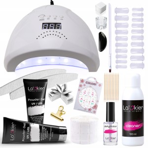 Zestaw do akrylożeli 2x Powder Gel La’kier 30g (kolory do wyboru) + lampa + akcesoria