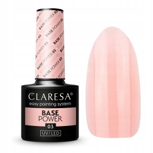Claresa Base Power 03 (beżowo-brzoskwiniowa) - bezkwasowa baza budująca do paznokci 5ml