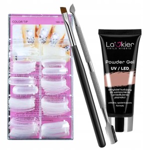 Zestaw uzupełniający do akrylożelu 1x Powder Gel La'kier 30ml (kolor do wyboru) + formy + akcesoria