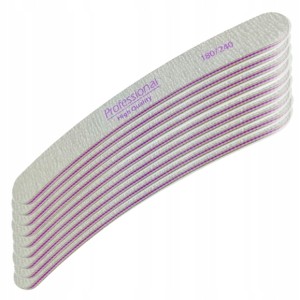 Pilnik do paznokci banan szary zebra Professional High Quality gradacja 180/240 25 sztuk