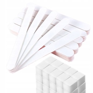 Zestaw do stylizacji paznokci 50x pilnik prosty biały 80/100 + 10x mini blok polerski