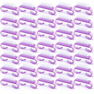 Szczoteczka mini do usuwania pyłu manicure i pedicure fioletowa transparentna 50 sztuk