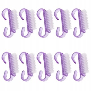 Szczoteczka mini do usuwania pyłu manicure i pedicure fioletowa transparentna 10 sztuk