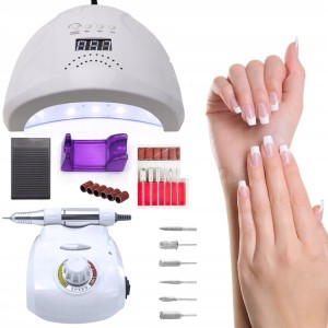 Profesjonalny zestaw urządzeń do stylizacji paznokci: lampa UV/LED + mocna frezarka