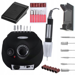 Frezarka do manicure i pedicure J202 65W czarna + zestaw frezów w etui
