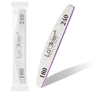 La'kier Pilnik do paznokci łódka/półksiężyc zebra bezpieczny pakiet  gradacja 180/240 - 1 sztuka