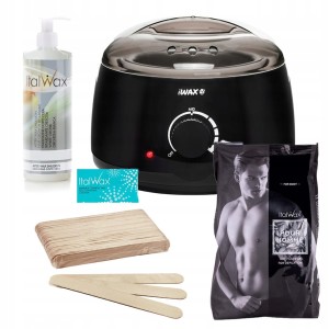 Zestaw do depilacji woskiem twardym 1 x Wosk Pour Homme 250g + podgrzewacz + szpatułki
