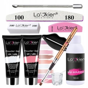 Zestaw do przedłużania paznokci akrylożelem 7 x La'kier + preparaty + akcesoria