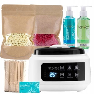 ItalWax Zestaw do depilacji - podgrzewacz 120W + 2x wosk twardy 250g + preparaty + szpatułki + talk