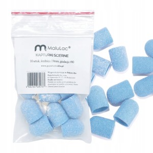 MaluLac Kapturki ścierne nakładki na nośnik gumowy do pedicure 10mm #80 10 sztuk niebieskie