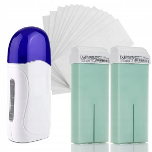 Xanitalia Doll Zestaw do depilacji ciała - podgrzewacz + 2x wosk w rolce Argan 100ml + paski