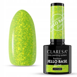 Claresa Półtransparentna baza hybrydowa do paznokci kolekcja Rainbow Jello Base kolor Lime