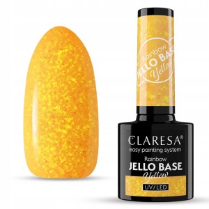 Claresa Półtransparentna baza hybrydowa do paznokci kolekcja Rainbow Jello Base kolor Yellow