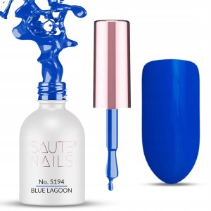 Saute Nails Kolorowy lakier hybrydowy do paznokci No. S194 Blue Lagoon 8ml