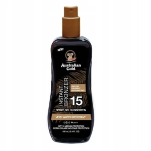 Australian Gold Bronzer spray do skóry wodoodporny żel do opalania Instant Bronzer SPF 15+ 100ml