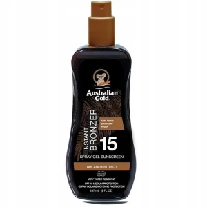 Australian Gold Bronzer spray do skóry wodoodporny żel do opalania Instant Bronzer SPF 15+ 237ml