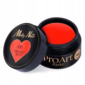 Molly Nails Pasta do zdobień paznokci ProArt Paste #08 Orange Neon HEMA/Di-HEMA FREE 5g