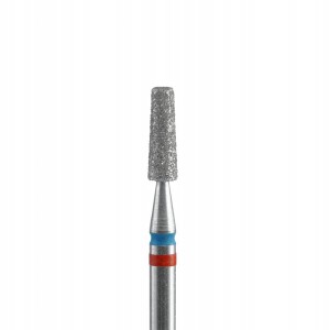 Staleks Frez diamentowy duo stożek ścięty do skórek i paznokci FA70RB025/8 czerwono-niebieski 2.5mm 8mm ścieralność średnio miękka