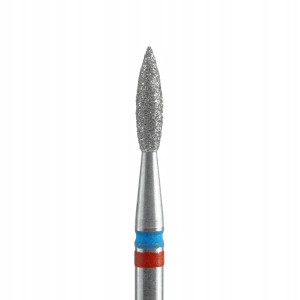 Staleks Frez diamentowy płomień mini do skórek i paznokci FA11RB021/8 czerwono-niebieski 2.3mm 8mm mocny