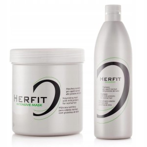 Herfit Pro Zestaw do pielęgnacji włosów normalnych z proteinami mleka - szampon 1000ml + maska 1000ml