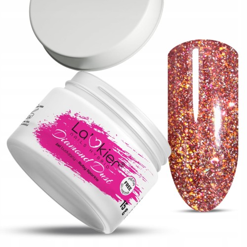 00 La’kier Diamond Dust Ruby Sparkle 15g hipoalergiczny samopoziomujący żel budujący do paznokci z efektem Flash.jpg