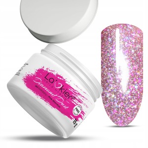 La’kier Diamond Dust Pink Stardust Hipoalergiczny samopoziomujący żel budujący do paznokci z efektem Flash 15g