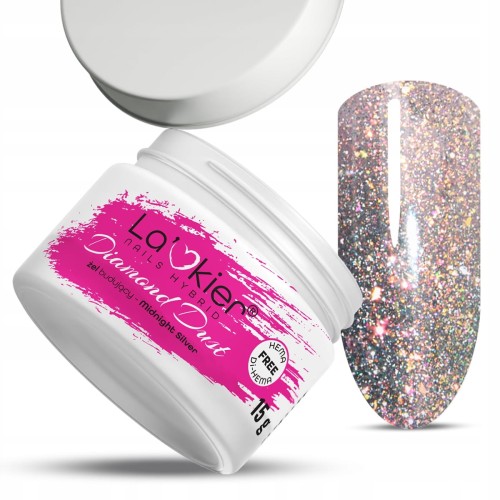 00 La’kier Diamond Dust Midnight Silver 15g hipoalergiczny samopoziomujący żel budujący do paznokci z efektem Flash.jpg