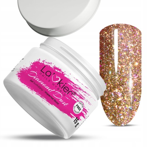 00 La’kier Diamond Dust Imperial Gold 15g hipoalergiczny samopoziomujący żel budujący do paznokci z efektem Flash.jpg