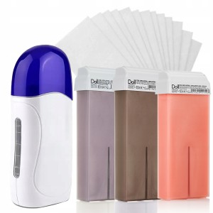 Xanitalia Doll Zestaw do depilacji ciała - podgrzewacz + 3x wosk w rolce 100ml Cioccolato, Frutti Di Bosco, Melissa + paski
