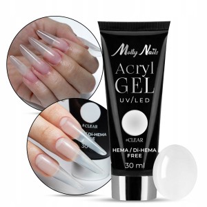 Molly Nails AcrylGel Clear Akrylożel do paznokci HEMA/Di-HEMA Free 30ml
