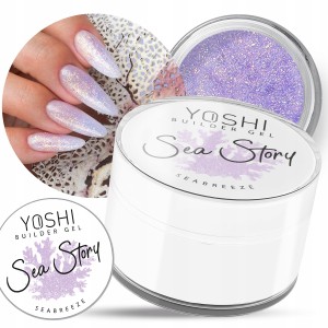 Yoshi Builder Gel Sea Story Seabreeze Żel UV LED budujący samopoziomujący do paznokci z drobiną 15ml