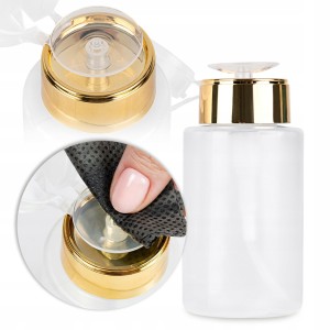 Precyzyjny dozownik z pompką na płyny do manicure złoty korek 150ml