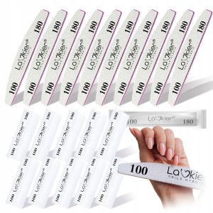 La’kier Zestaw do paznokci: 10x pilnik łódka 100/180 + 10x blok polerski 100/100