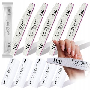 La’kier Zestaw do paznokci: 5x pilnik łódka 100/180 + 5x blok polerski 100/100