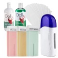 Xanitalia Doll Duży zestaw do depilacji ciała - podgrzewacz + 3 x wosk w rolce 100ml + 2 x preparat przed i po + paski.jpg