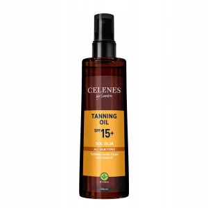 Celenes by Sweden Herbal Tanning Oil Sol Olja SPF15 Ziołowy olejek do opalania z filtrem wodoodporny 200ml