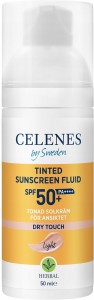 Celenes by Sweden Herbal Dry Touch Tinted Sunscreen Fluid SPF50+ Fluid przeciwsłoneczny do opalania wodoodporny 50ml