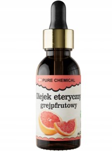 Pure Natura Olejek eteryczny grejpfrutowy Naturalny olejek eteryczny pobudzający krążenie, tonizujący, antydepresant, orzeźwiający i oczyszczający 30ml