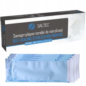 Saltec Torebki do sterylizacji narzędzi w autoklawie samoprzylepne 100x260mm 200 sztuk