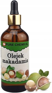 Pure Chemical Olejek makadamia Naturalny olejek nawilżający, odżywiający, regenerujący z witaminami A, B, E do skóry i włosów 100ml