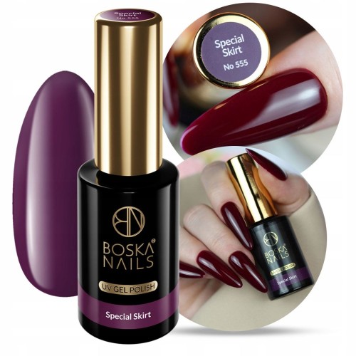 00 Boska Nails Up Divina 555 Special Skirt burgundowy lakier hybrydowy 10ml.jpg