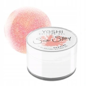 Yoshi Builder Gel Sea Story Seaside Żel budujący samopoziomujący do paznokci pastelowo różowy z nutą lawendy z drobinkami bez TPO 15ml